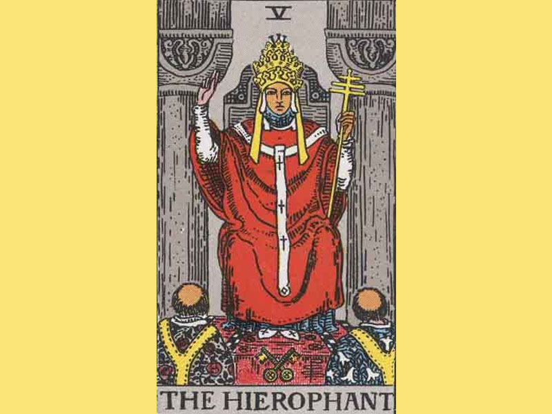 mage of The Hierophant Tarot card.
