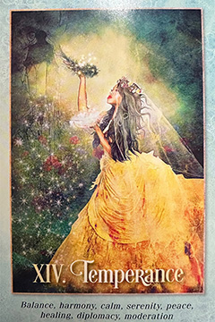 Image of Tarot of the Enchanted Soul - Temperance - Tarot Card. A Tarot deck review by Betty Jane Ware.